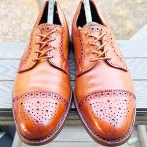 Allen Edmonds 11-D Sanford Mens Leather Captoe Burnished Dress Shoes
